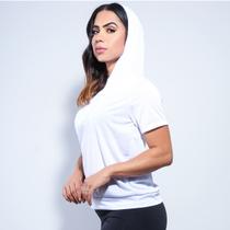 Blusinha Fitness Dry Fit Mescla com Capuz Moda Fitness