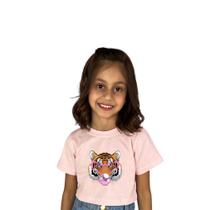 Blusinha Infantil Babylook Tigresa Óculos Estampa Modinha