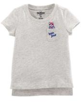 Blusinha Infantil Bebê Menina Oshkosh Cinza Claro Com Bolso Blusinha Infantil Bebê Menina Oshkosh Cinza Claro Com Bolso