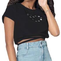 Blusinha Juvenil Menina Lilimoon Cropped Preta - 74051