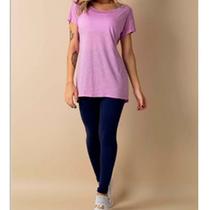 Blusinha Manga Curta Mullet Gola Canoa Lilás Viscose
