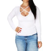 Blusinha Manga Longa Riu Kiu Decote Gota