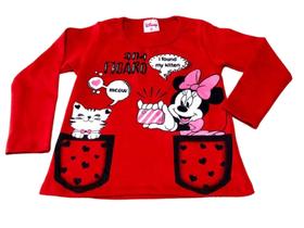 Blusinha Menina Manga Longa De Frio Inverno Minnie