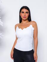 Blusinha Nuvem Feminina Malha Crepe Alcinha Com Bojo Super Moda Top