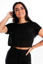 Blusinha Racy Cropped Transparente Com Cropped sem alça REF: LX291