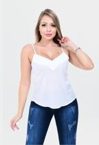 Blusinha regata feminina em crepe social sem bojo