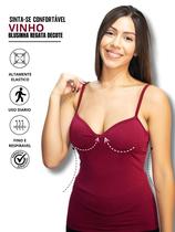 Blusinha Regata Top Feminina Com Bojo Decote Sinta-se Confortável