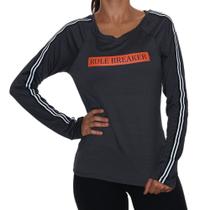 Blusinha Riu Kiu Manga Longa Raglan Rule Breaker - Cinza