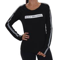 Blusinha Riu Kiu Manga Longa Raglan Rule Breaker - Preta