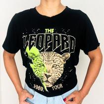 Blusinha T-shirt Blogueira Camisetas Estampa Leopardo Onça