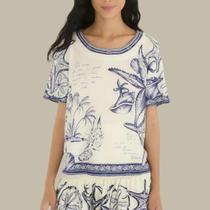 Blusinha T-Shirt Farm Mar de Ondas Azul Original Verão 26 Blusinha T-Shirt Farm Mar de Ondas Azul Original Verão 26