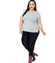 Blusinha Tshirt Longline Plus Size Viscolycra Sobre Legging Moda Feminina - Aristem