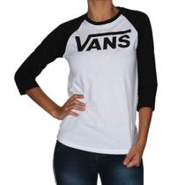 Blusinha Vans Flying Raglan - Branco/preto