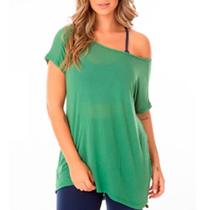 Blusinha Verde Mullet Gola Canoa Longa