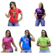 Blusinhas Casual Estampadas Kit com 05 Tshirt - Ricardo Store