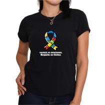 Blusinhas de autismo quebra cabeça família camiseta preta plus size amor não vê diferenças Blusinhas de autismo quebra cabeça família camiseta preta plus size amor não vê diferenças