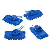 BMC Classic Payton Tanques Antiaéreos - 4 Veículos de Plástico Azul do Exército