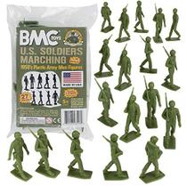 BMC Marx Plastic Army Men Marching US Soldiers - Verde 27pc WW2 Figuras US Made