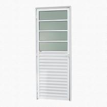 Bmk porta cozinha c/ vidro canelado direita branco - linha-25 - 210x80 (781)