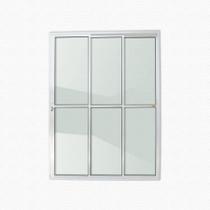 Bmk porta de correr 3 folhas c/ vidro liso branco - super-25 - 210x120 (5913)