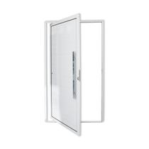 Bmk porta pivotante lambril com puxador de alumínio esquerda branco - super-25 - 210x120 (132120)