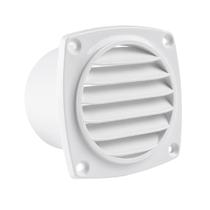 Bn1567 - grade de ventilacao quadrada 6 aletas em termoplastico na cor branca conexao ø 3 pol (74 mm)