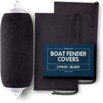 Boat Fender Covers Byllstore, pacote com 2 capas de poliéster, pretas, 15 cm x 45 cm