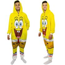 Bob Esponja Macacão Kigurumi Pijama Roupa Fantasia Oficial Nickelodeon - Zona Criativa