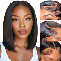 Bob Wig Nopxam Cabelo humano 30 cm 13x4, renda frontal, 180% de densidade Bob Wig Nopxam Cabelo humano 30 cm 13x4, renda frontal, 180% de densidade
