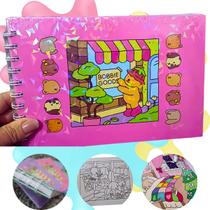Bobbie Goods Livro De Colorir Infantil Rosa 50 Páginas A5 Encadernado Capa Dura Holográfica Brilhante