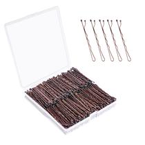 Bobby Pins DF DUALFERV Brown 360 unidades de 5 cm com caixa de armazenamento