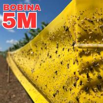 Bobina Armadilha Amarela 5m Captura Insetos Coleagro Cola Adesiva Monitoramento