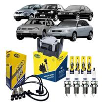 Bobina + Cabo + Vela Ignicao Fox Gol Golf 1.0/1.6 8v Ea111 Conector 4 Pinos