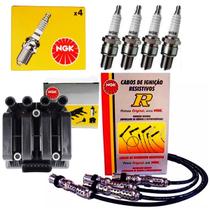 Bobina + Cabos + Velas Ignição Gol Voyage G5 G6 Fox 1.0 Flex Bobina + Cabos + Velas Ignição Gol Voyage G5 G6 Fox 1.0 Flex