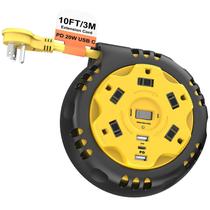 Bobina de cabo de extensão retrátil Power Strip com USB C PD 20W Bobina de cabo de extensão retrátil Power Strip com USB C PD 20W