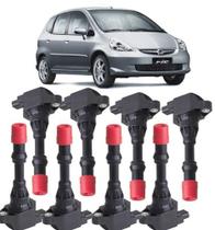 Bobina de ignição honda fit 1.4 8v 2003 á 2008 dianteira e traseira kit c/8 unidades (4 dianteira +