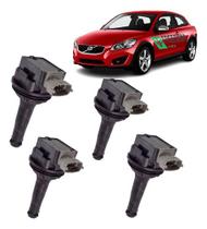 Bobina de ignição volvo c30 2.4/t5 c70 t5 s40 2.4 s60 2.0 v50 2.4/t5 v70 2.0 2000 á 2012 (kit c/4)