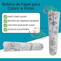 Bobina De Papel Para Colorir E Pintar Infantil Rolo com 50M