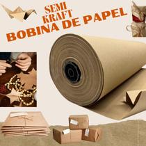 Bobina de Papel Semi Kraft 60cm x 150m para embrulho, correios, artesanato, pintura