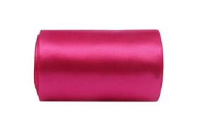 Bobina de tecido de fita de cetim YYCRAFT de 7,5 cm de largura 40 m rosa choque