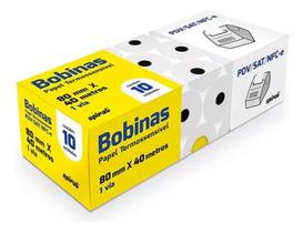 Bobina Emissor De Cupom Ecf C/10 Rolos Térmica 80mmx40m Bobina Emissor De Cupom Ecf C/10 Rolos Térmica 80mmx40m