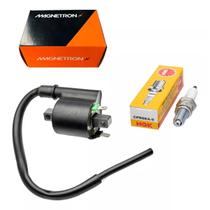 Bobina Ignição Magnetron + Vela Ngk Cg Fan 125 2014 Á 2018