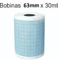 Bobina Papel Eletrocardiograma Termosensível Ecg - 63mm X 30m - 5 Rolos