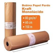 Bobina Papel Pardo kraft Monolúcido 80g 60cm x150m embalagem - OnPaper