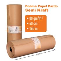 Bobina Papel Pardo Semi Kraft 80g 60cmx150m embalagem 4,8Kg