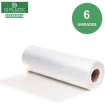 Bobina Picotada Deplastic Lv 35x50 8kg 500un 6un - DE PLASTIC