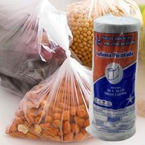 Bobina picotada plastica para alimentos reforcada tamanho 20x30 com 850 unidades.