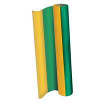 Bobina Plástica Listrada Copa Brasil Verde e Amarelo 25 metros x 45cm Bobina Plástica Listrada Copa Brasil Verde e Amarelo 25 metros x 45cm