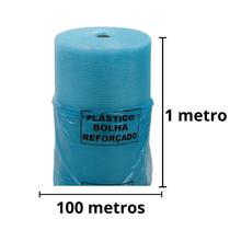 bobina plastico bolha 1m x100 metros azul 35 micras brinde