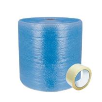 Bobina plastico bolha 30cmx100m 35micras reforçado azul mais brinde